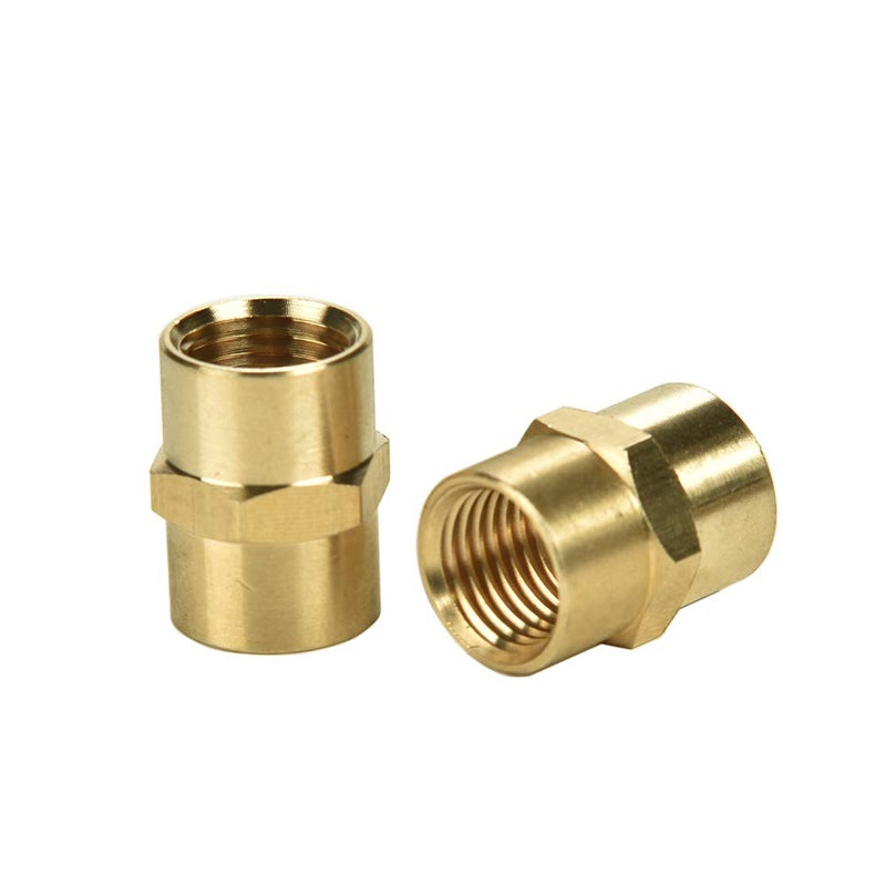 Sanpaint 2 Pack 1/4" x 1/4" NPT Coupler, Brass Female Pipe Fitting (1/4" x 1/4" NPT Female, 2) - Image 3